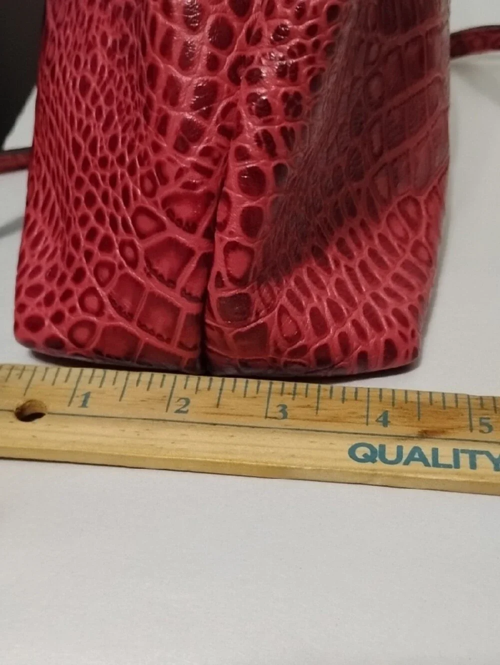 Patricia Nash Novella Frame Red Croc-Embossed Frame Satchel Handbag - Picture 4 of 12